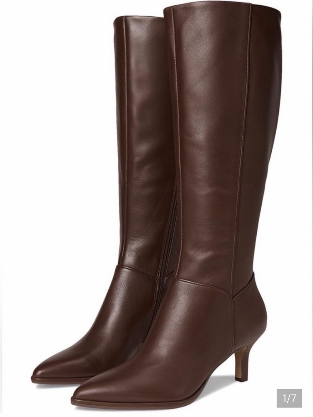 Madden Girl Dark Brown Pointed-Toe Knee-High Heeled Boots